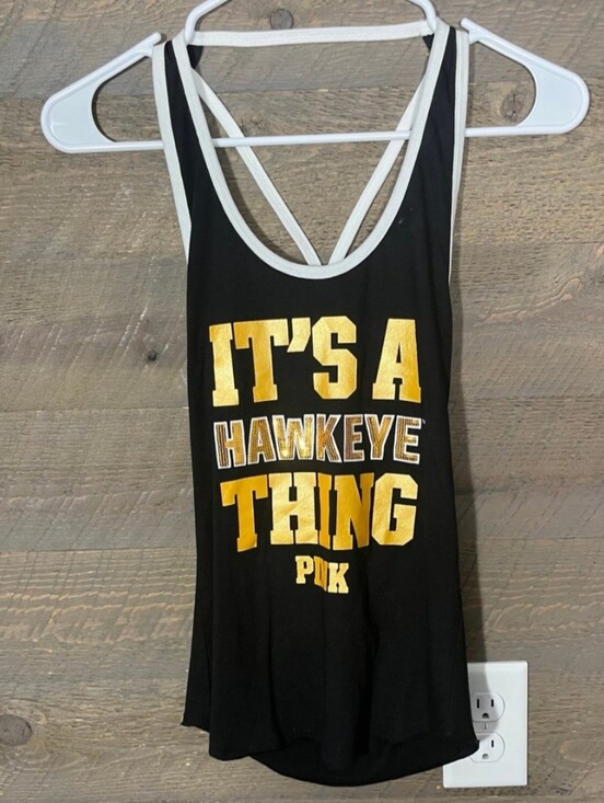 PINK Victoria's Secret Tops - 💙NWT💜 VICTORIA'S SECRET VS PINK BLING IOWA HAWKEYES COLLEGIATE TANK TOP XL